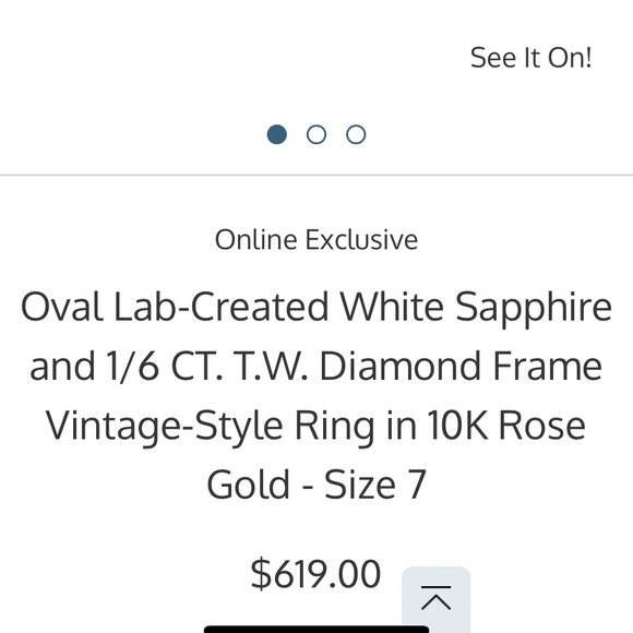 💍Zales Oval White Sapphire & Diamond 10k Rose Gold Vintage Style Ring Size 7 - Picture 12 of 12